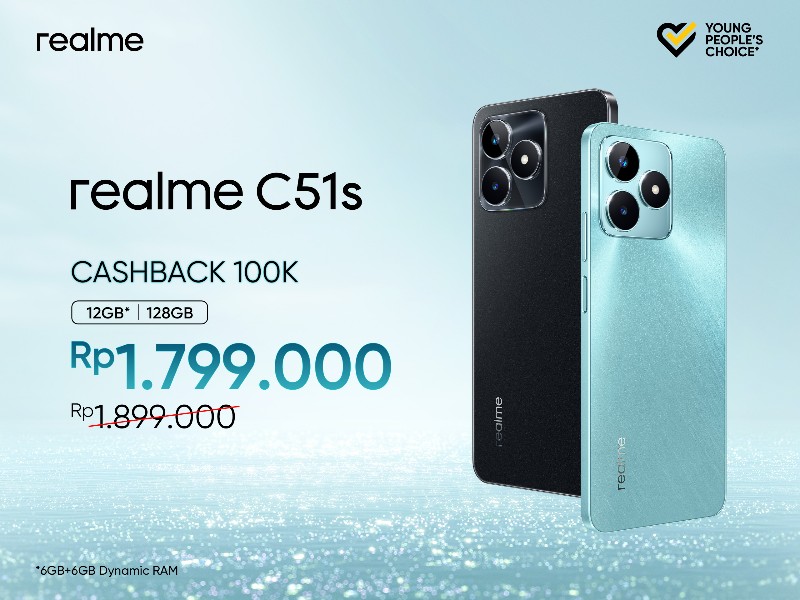 realme C51s Siap Menjadi Pilihan Utama Anak Muda di Kelas&nbsp;Sejutaan