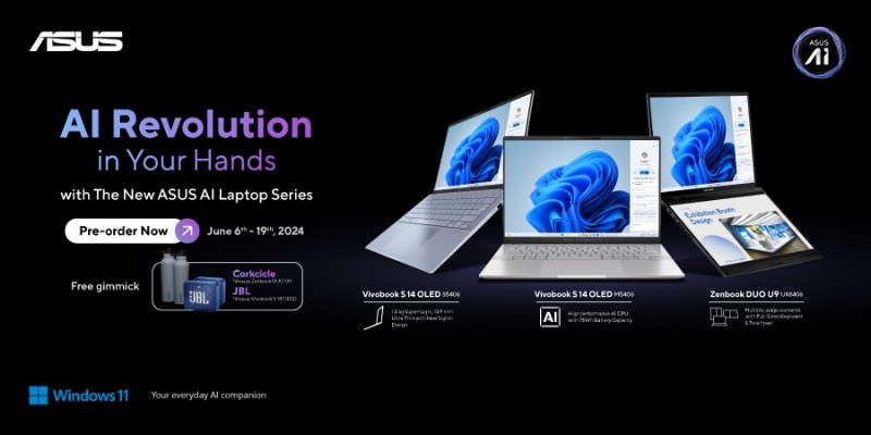 ASUS Buka Pre-Order Tiga Laptop AI Terbaru di&nbsp;Indonesia